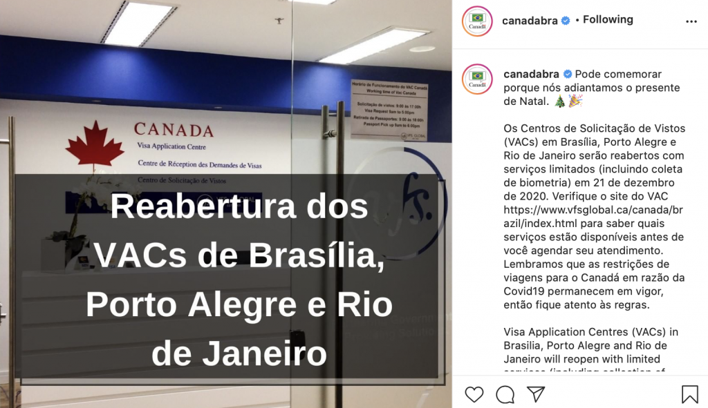 Reabertura dos VACS